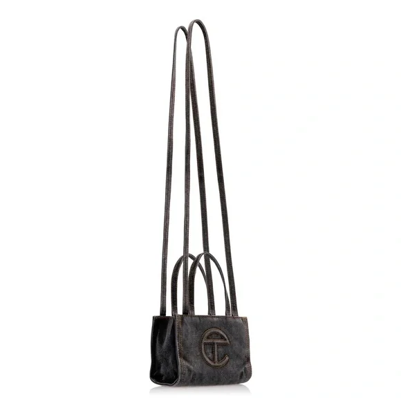 Small Telfar Denim Shopper- Black Women